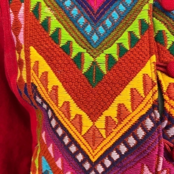 Embroidered Crewel Needlework Colorful Short Lined Jacket Vintage - Picture 6 of 16